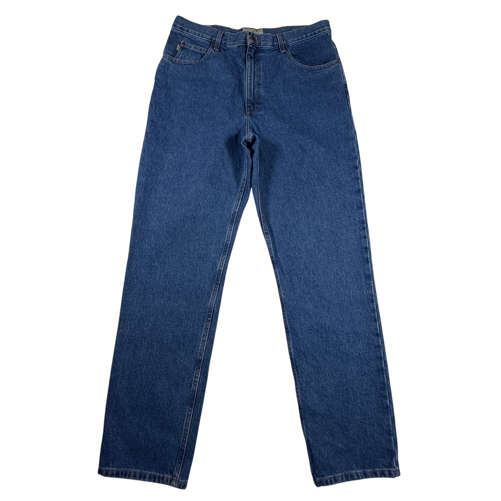 New LL Bean Mens Classic Fit Jeans 35x32 Medium Wash Blue Denim Straight Leg